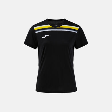 T-shirt manga curta mulher Toledo II preto amarelo