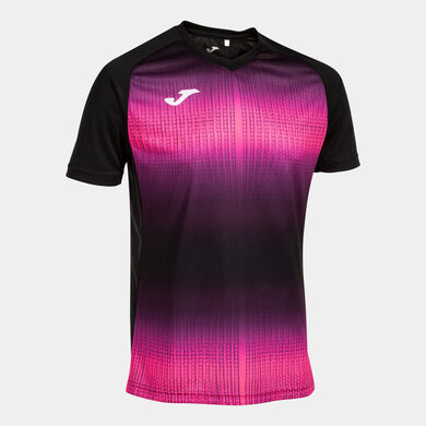 Kurzarmshirt mann Tiger V schwarz neon-rosa