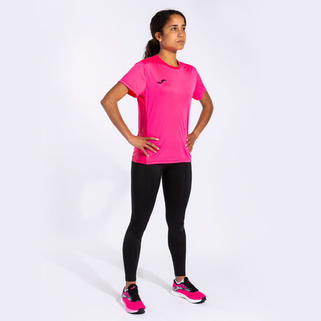 Camiseta deporte de mujer manga corta Rosa Flúor