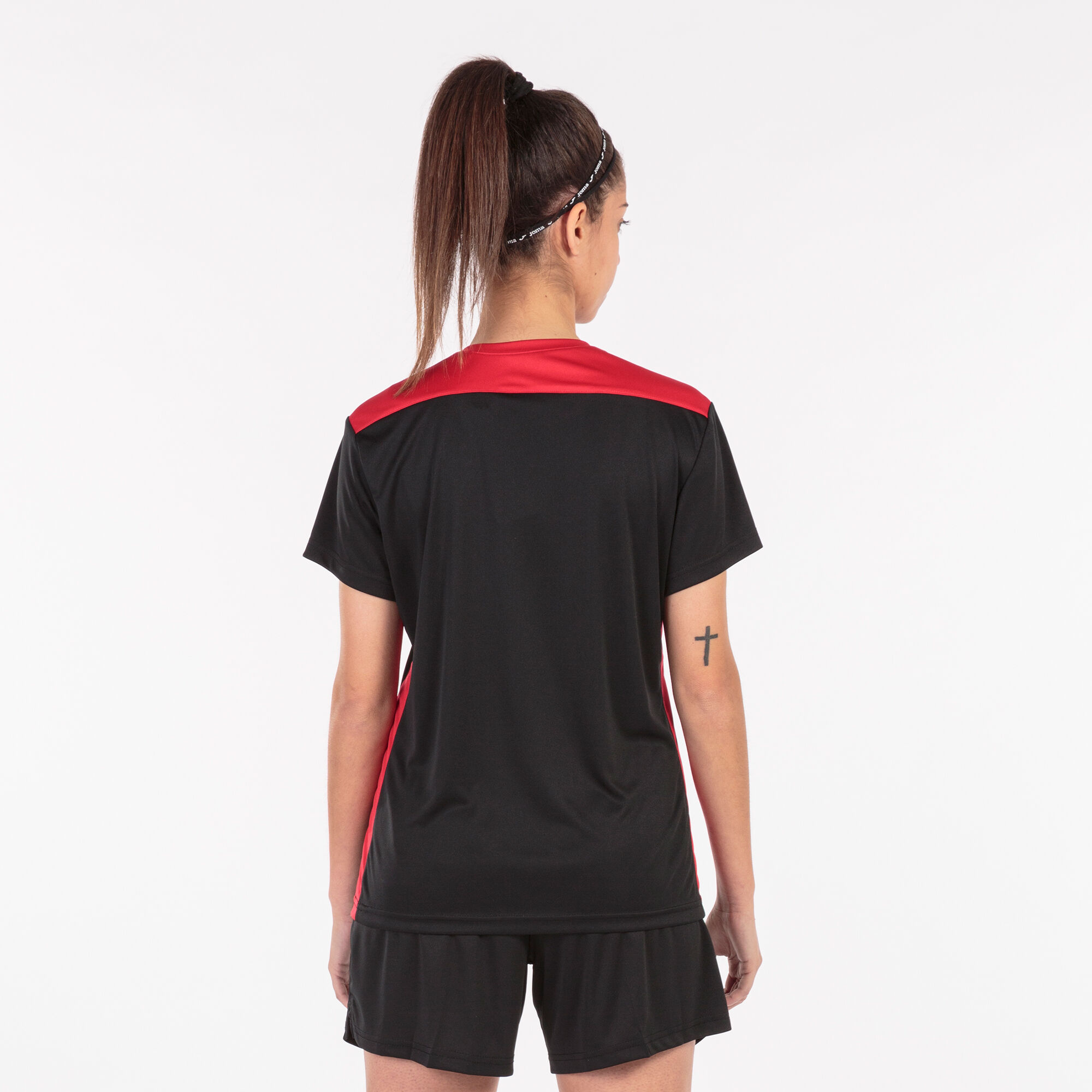 T-shirt manga curta mulher Championship VI preto vermelho