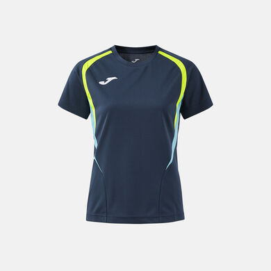 Camiseta manga corta mujer Championship 20 dark navy amarillo fl&uacute;or