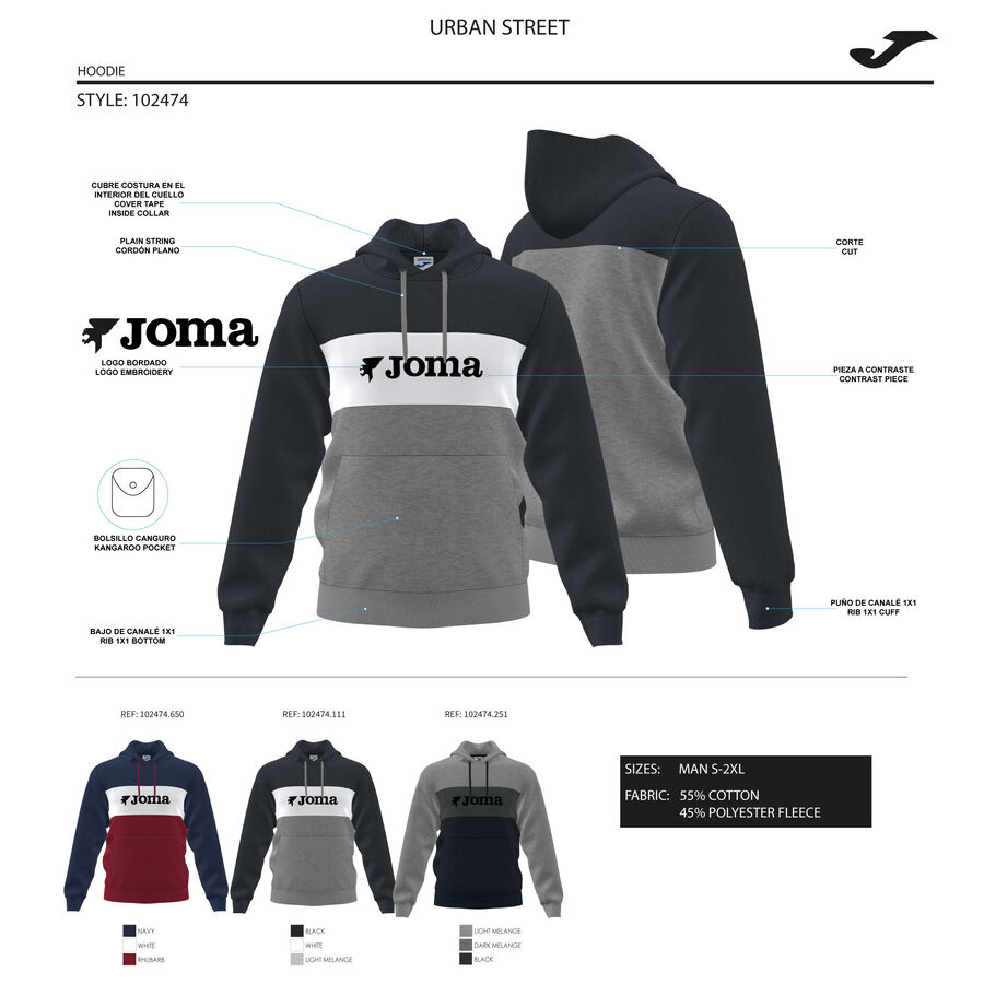 SUDADERA CON CAPUCHA URBAN STREET