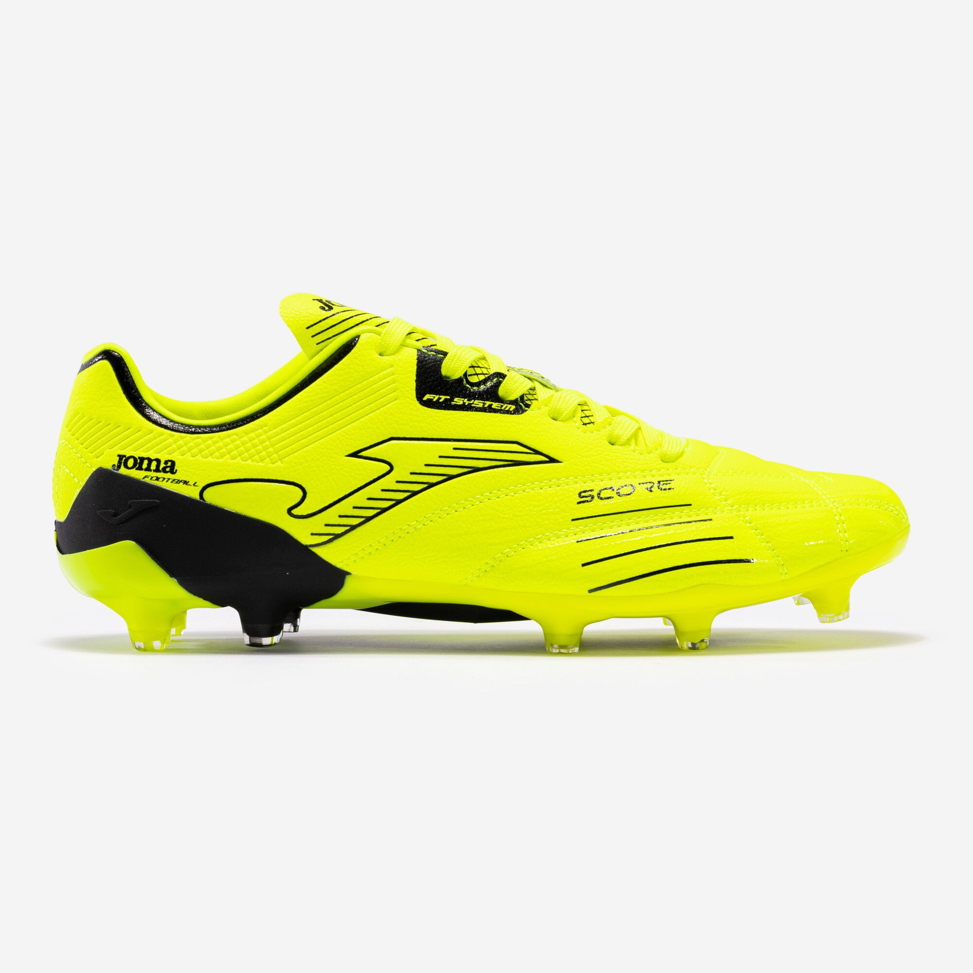 Football boots Score 23 firm ground FG fluorescent yellow