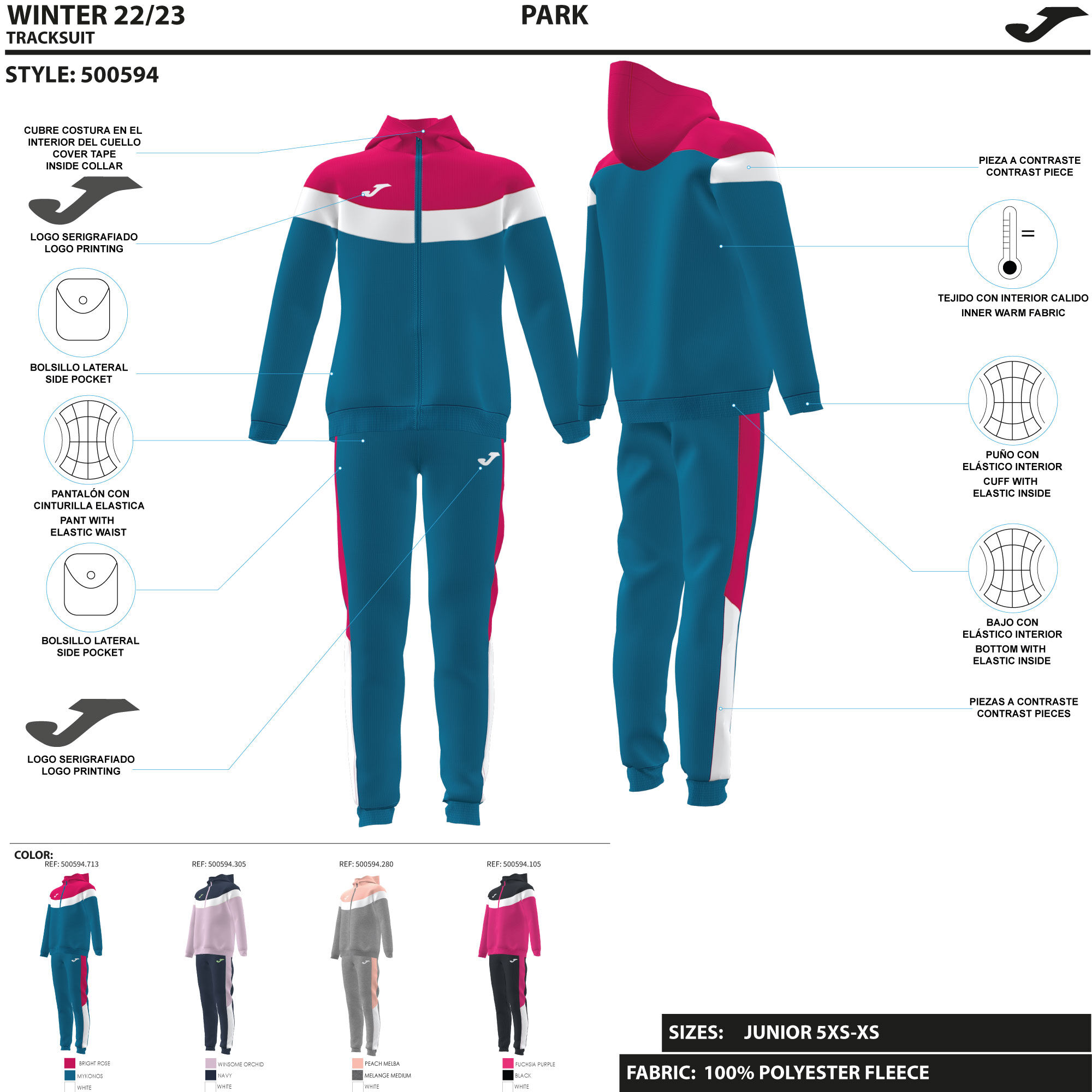 Tracksuit girl Park navy blue purple