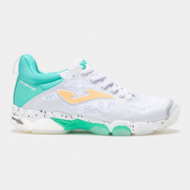 Sportschuhe handball B.Breston Lady 25 frau wei&szlig; t&uuml;rkis