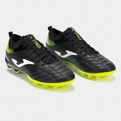 Fußballschuhe Numero-10 25 fester boden schwarz neongelb