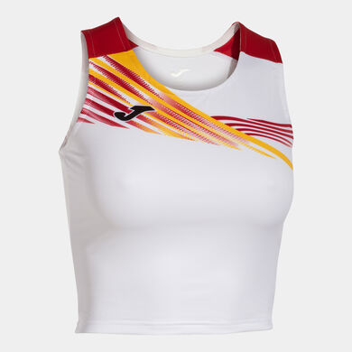 Top femme Elite X blanc rouge
