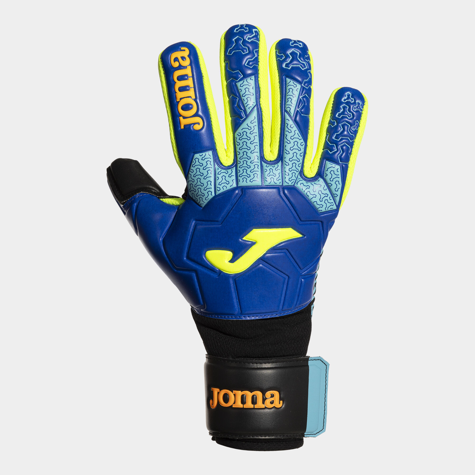 Football goalkeeper gloves Brave royal blue fluorescent yellow