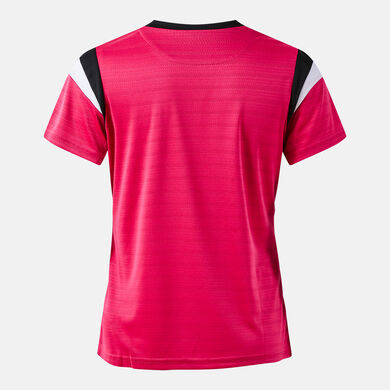 Camiseta manga corta mujer Terra fucsia negro