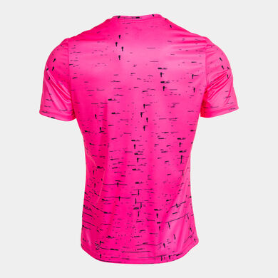 Shirt short sleeve man Pro team fluorescent pink black