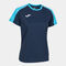 Maglia a manica corta donna Eco Championship blu navy turchese fluorescente