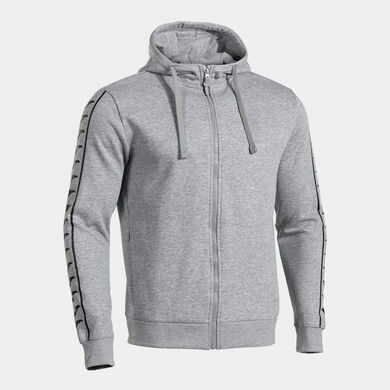 Chaqueta con capucha hombre Icono Street gris claro negro