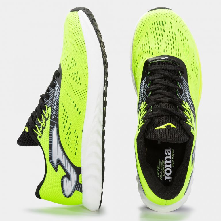 Fluorescent yellow shop running shoes