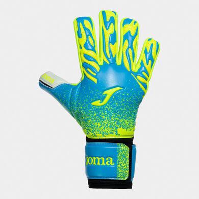 Guantes portero f&uacute;tbol Premier azul verde fl&uacute;or