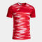 T-shirt manga curta homem Performance vermelho branco