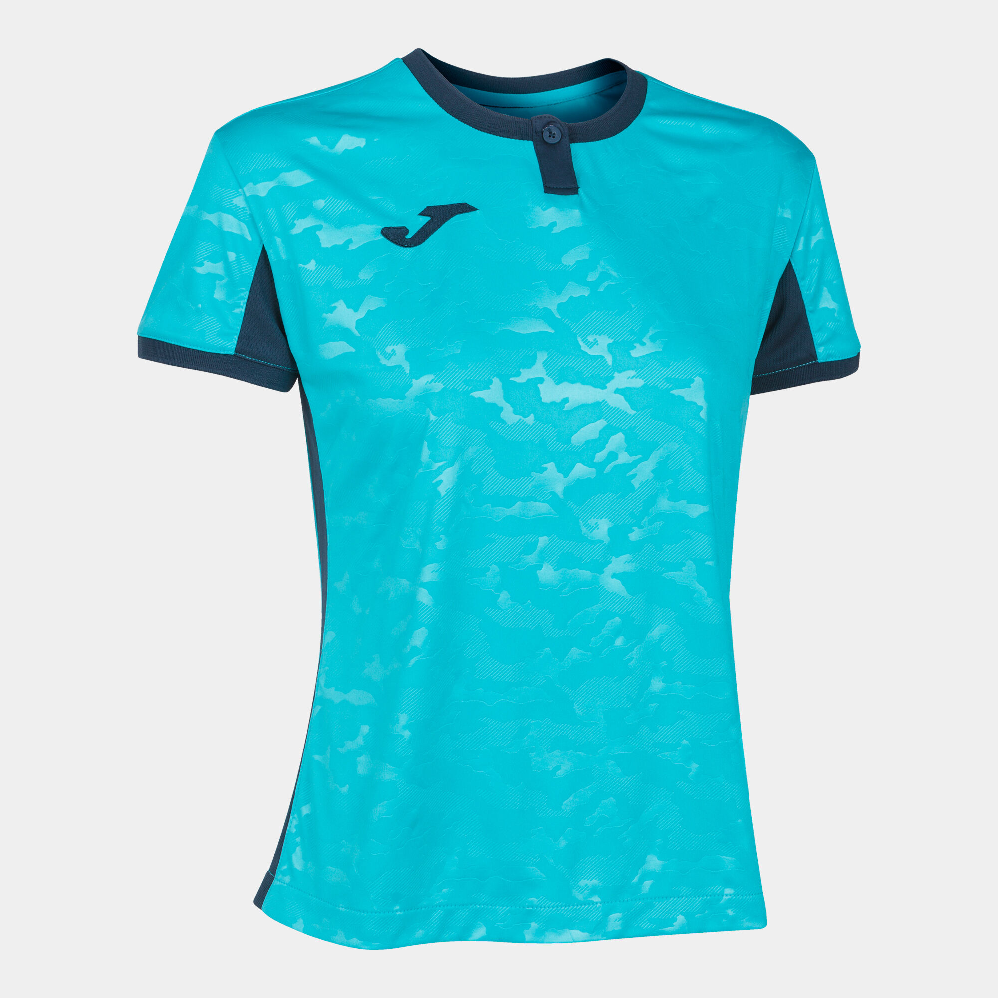 Maillot manches courtes femme Toletum II turquoise fluo bleu marine