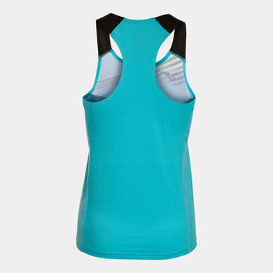 Canottiera donna Elite X turchese fluorescente nero