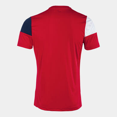 Maglia a manica corta uomo Crew V rosso blu navy
