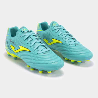Chuteiras Aguila 24 terreno forme FG azul-turquesa fluorescente amarelo