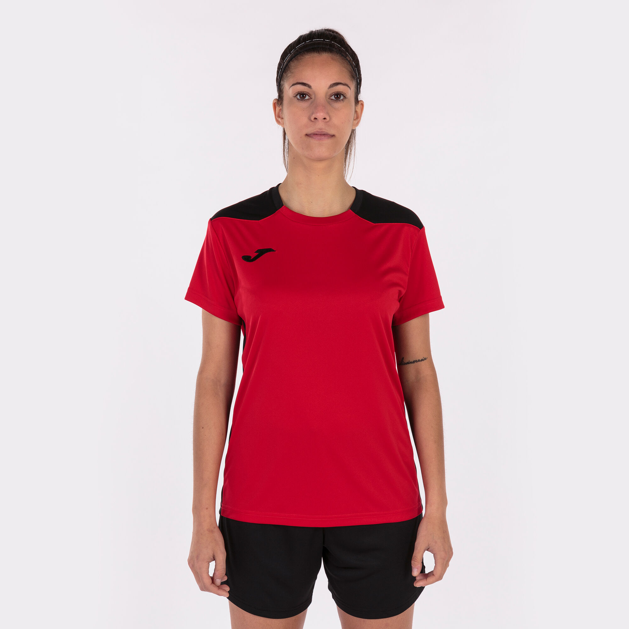 Koszulka z krótkim rękawem kobiety Championship VI czerwony czarny