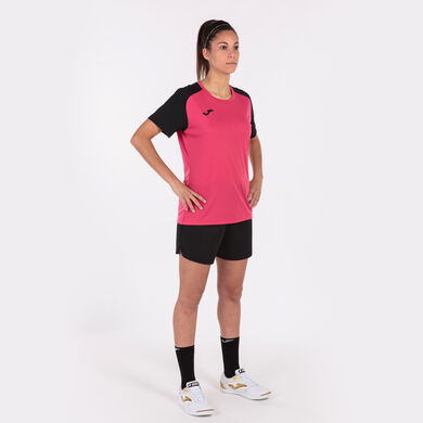 Maglia a manica corta donna Academy IV fuxia nero
