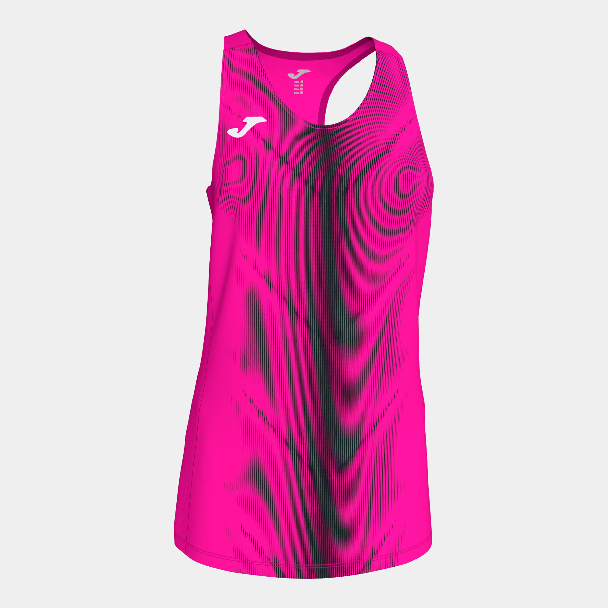 Schulterriemen-shirt frau Olimpia neon-rosa schwarz