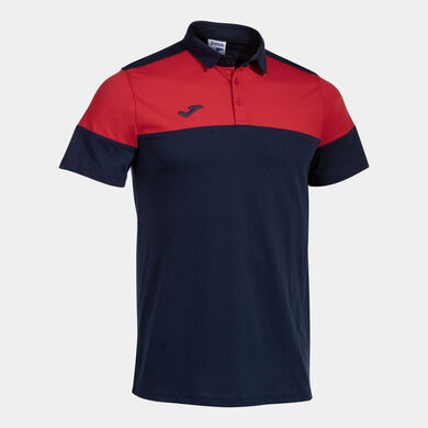 Polo shirt short-sleeve man Crew V navy blue red