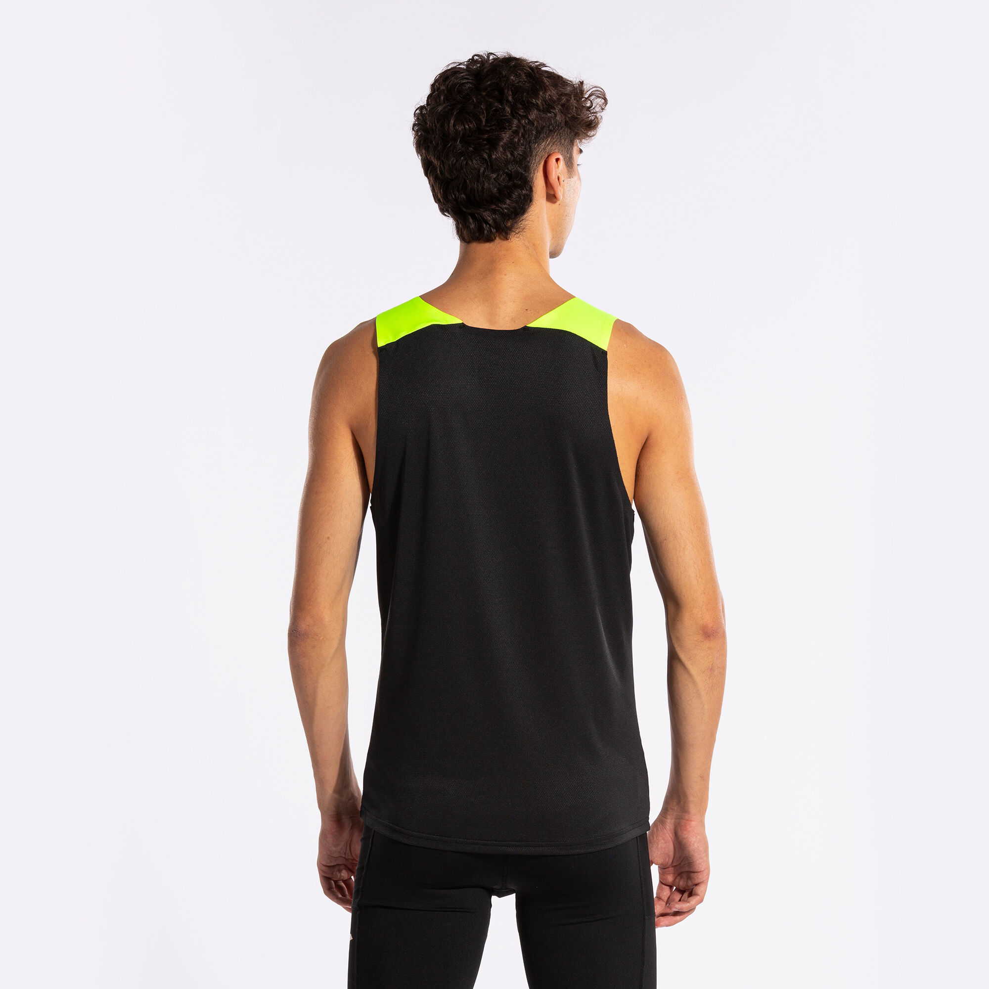Camiseta sin mangas hombre Elite X negro amarillo fluor