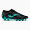 Botas fútbol Powerful 25 terreno blando SG negro turquesa