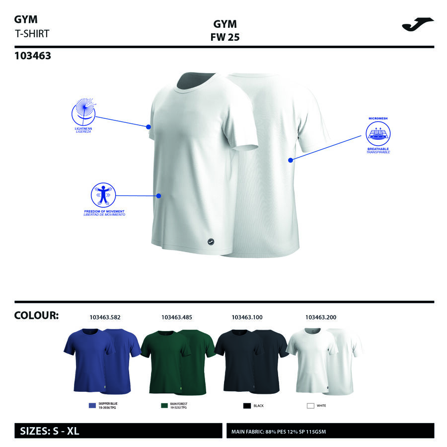 CAMISETA MANGA CORTA INDOOR GYM