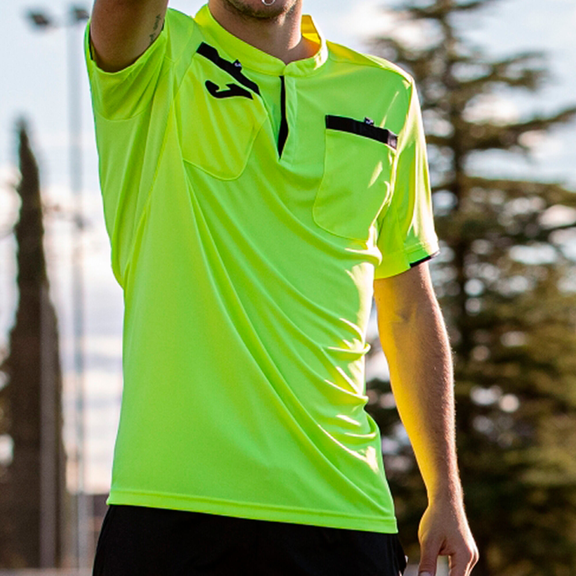 Maillot manches courtes homme Referee jaune fluo