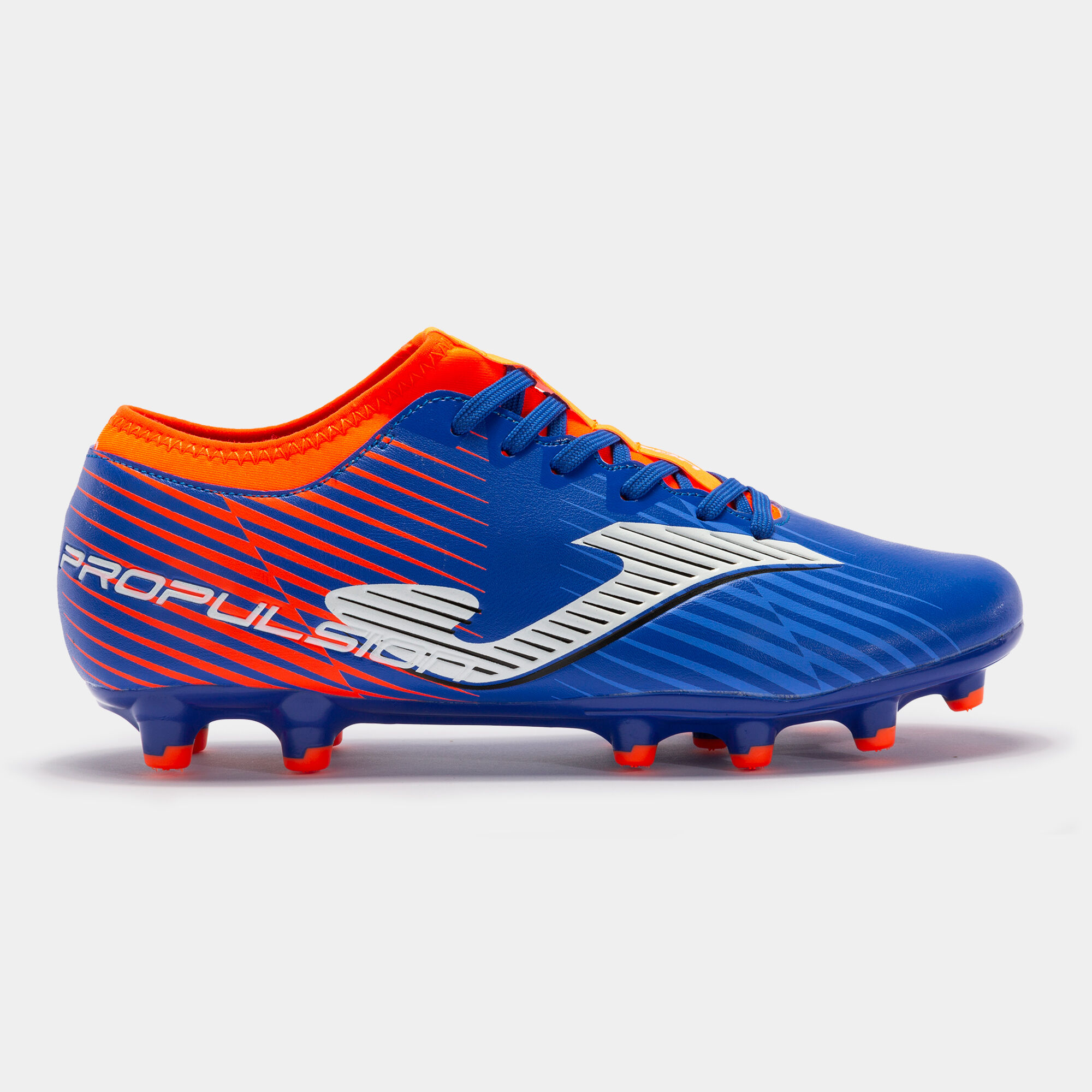 Buty piłkarskie Propulsion Cup 23 utwardzony grunt FG niebieski royal fluorescencyjny pomaranczowy
