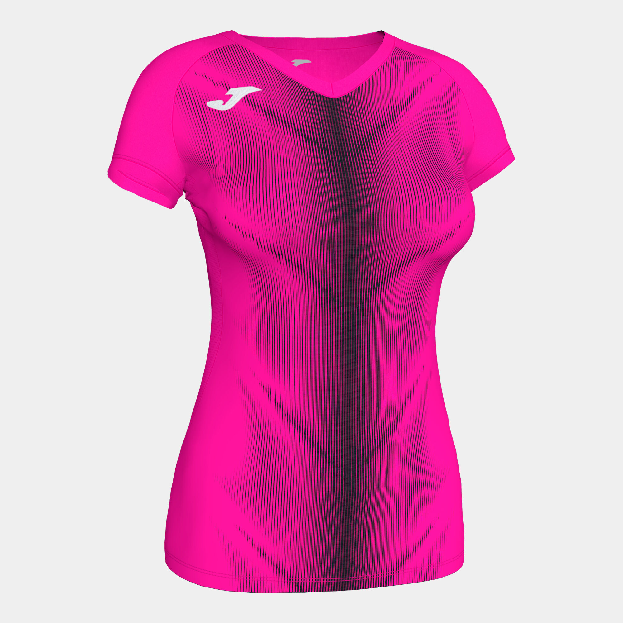 Shirt short sleeve woman Olimpia fluorescent pink black