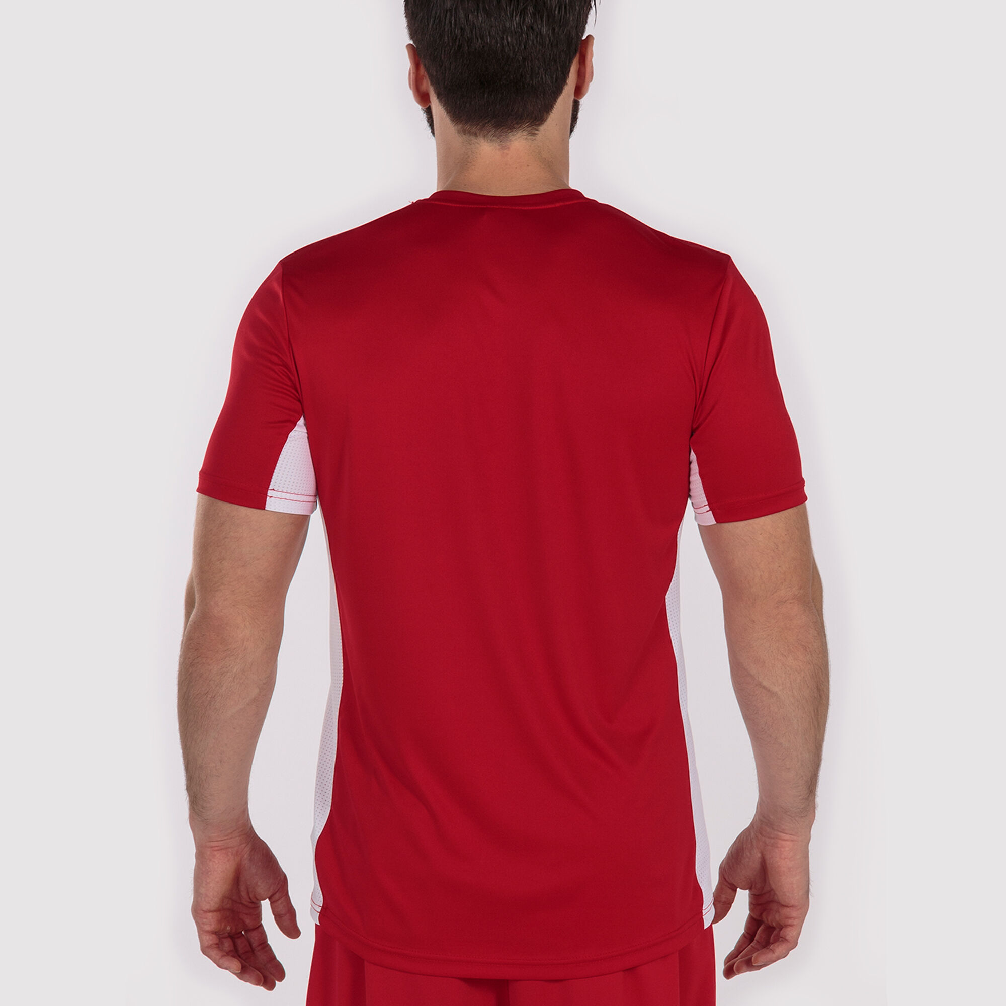 Maillot manches courtes homme Cosenza rouge blanc
