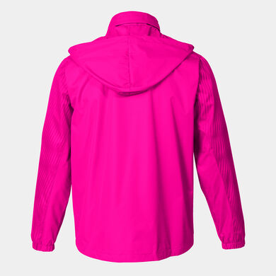 Rainjacket man Montreal fluorescent pink