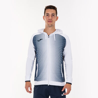 CASACO COM CAPUZ HOMEM SUPERNOVA BRANCO AZUL MARINHO