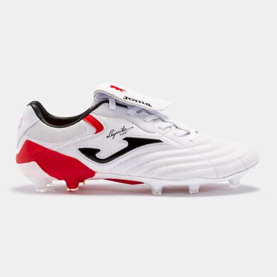 Botas fútbol Aguila Cup 23 terreno firme FG blanco rojo