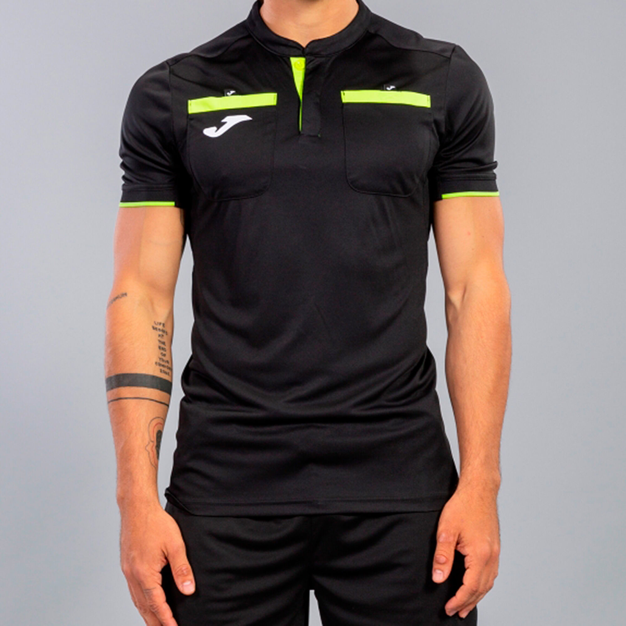 Shirt short sleeve man Referee black