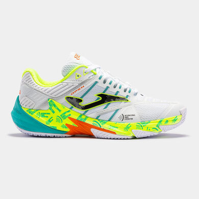 Pantofi sport T.Open 23 FederaȚia InternaȚională De Padel clay unisex alb verde lamâie