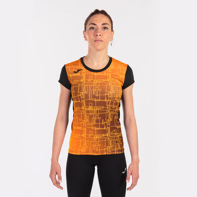 Shirt short sleeve woman Elite VIII black orange