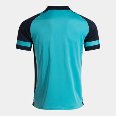 Polo manches courtes homme Lider turquoise fluo bleu marine