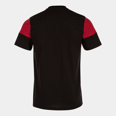Kurzarmshirt mann Crew V schwarz rot