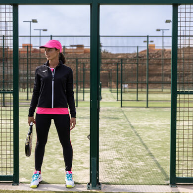 Mallas largas mujer Combi Torneo negro rosa flúor