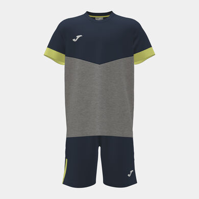 Set junge Park melange-grau marineblau