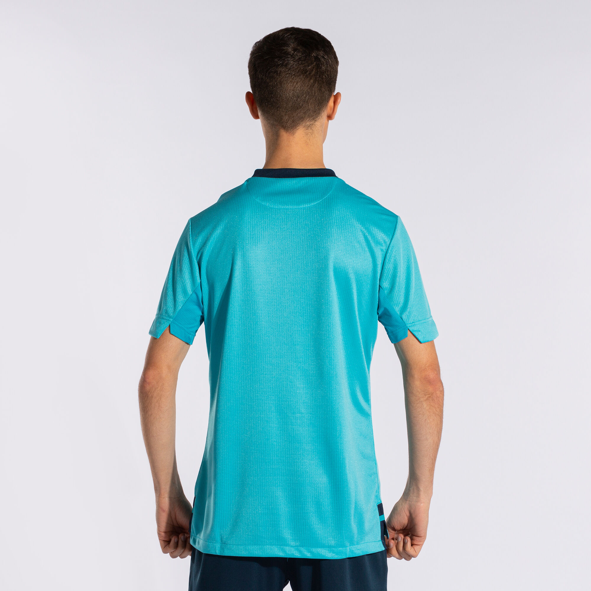 MAILLOT MANCHES COURTES HOMME GOLD IV TURQUOISE FLUO BLEU MARINE