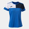 Maglia a manica corta donna Crew V blu reale blu navy bianco