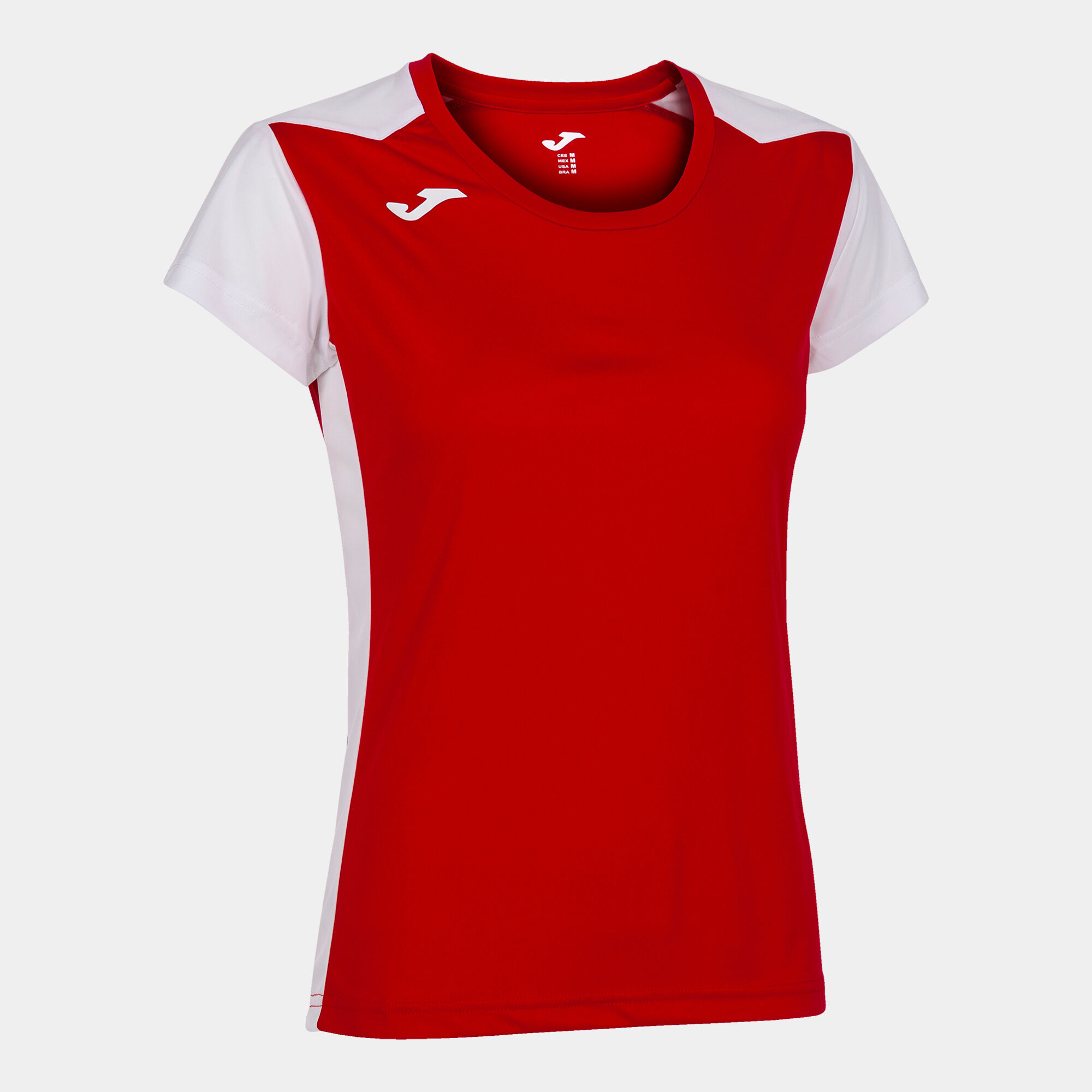 Koszulka z krótkim rękawem kobiety Record II czerwony bialy