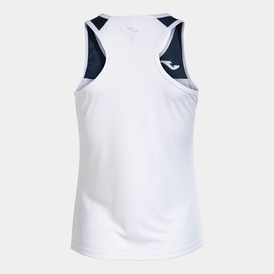 Tricou cu bretele damă Montreal alb bleumarin