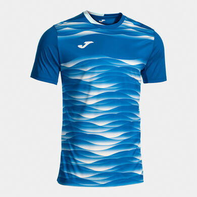 T-shirt manga curta homem Performance azul royal branco