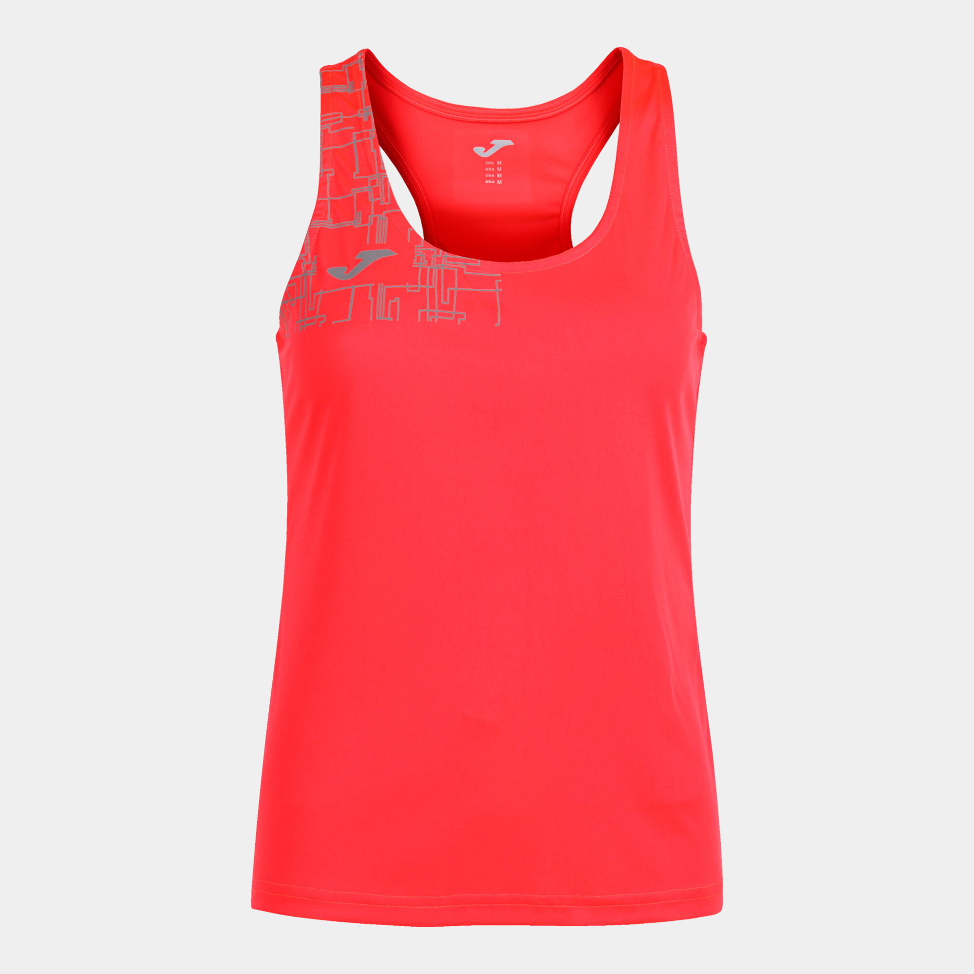 T-shirt de alça mulher Elite VIII coral fluorescente